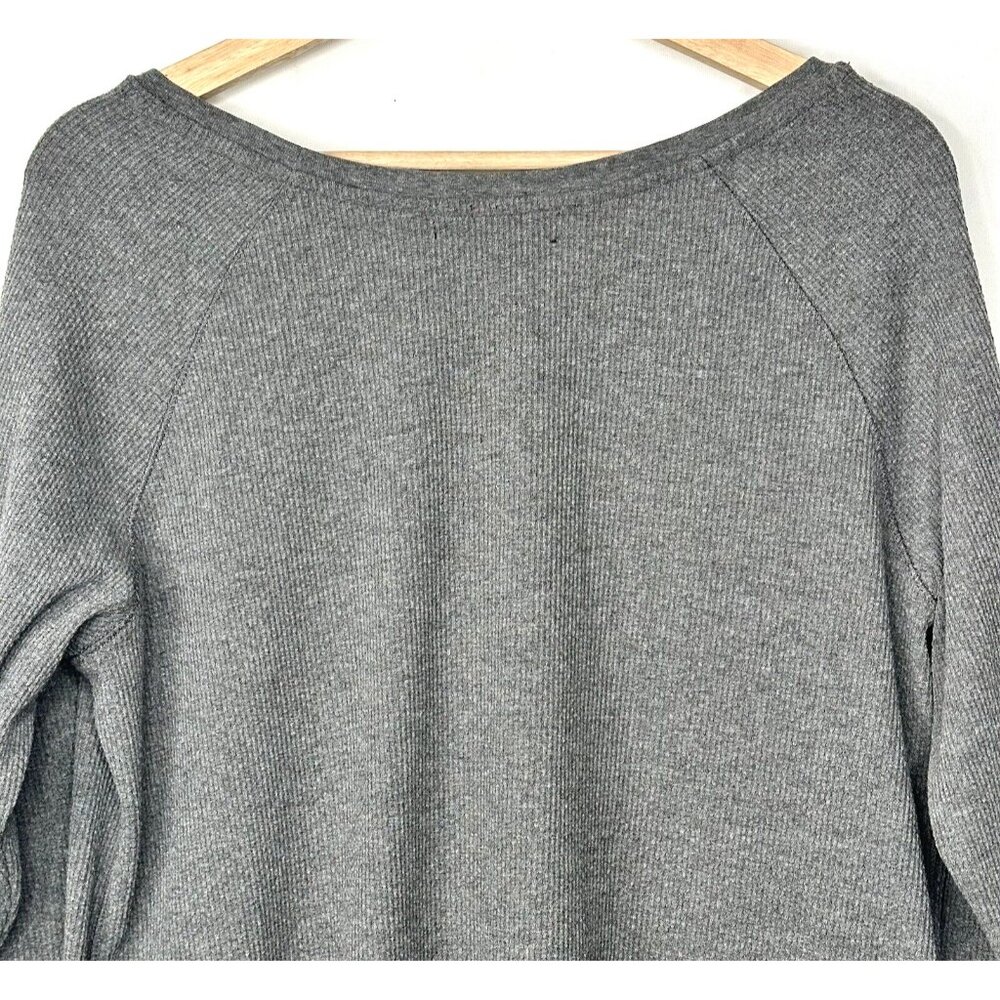 Love & Legend Womens Shirt Long Sleeve Waffle Embroidered Pullover Gray Size X - Picture 5 of 11